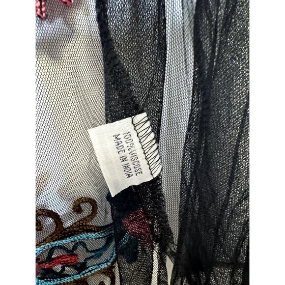 Scully Black Sheer Embroidered Blouse - Picture 7 of 8